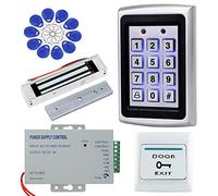 OBO HANDS Full Home Access Control System Kit Set Metal Controller 1000 Users Keypad +DC 12V 180KG Magnetic Lock+12V 3A Power Supply+ Door Exit Button + 10pcs RFID Blue 125KHz Keyfobs