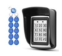 OBO HANDS Rfid Metal Access Control Keypad + Waterproof Cover+10pcs 125KHz Keychains for Contactless Door Controller Electric Security Lock
