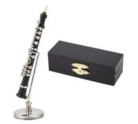 Oboe Model Ornament, Miniature Oboe Mini Musical Instrument Model Mini Oboe Saxophone Display Ornament with Stand and Case Mini Instrument Ornaments