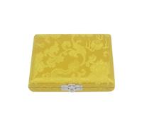 Oboe Reed Case Four Colors Oboe Reed Box With Pattern Solid Wood And Cloth Case Hold 6 Pcs Musical Instrument Parts(Yellow)