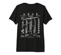 Oboe Vintage Patent Oboist Drawing Print Premium T-Shirt