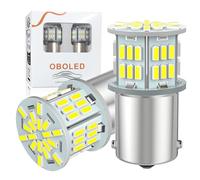 OBOLED 1156 LED Bulbs P21W 382 BA15S Super Bright 3014 54-EX Chips for RV Interior Lights Car Backup Reverse Light Turn Signal Tail DRL Daytime Running Lights Xenon White 2PCS