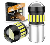 OBOLED P21W 1156 LED Bulb 21SMD 12V-24V for Car Reverse Tail Light White | 1156 LED Bulbs P21W BA15S 382 Car Position Parking Brake Turn Indicator DRL Daytime Running Light 6500K 2Pcs