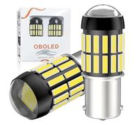 OBOLED P21W LED Bulb for Car Reverse Brake Tail Indicator DRL Light White | 1156 BA15S 382 36SMD with Projector Auto LED Position Turn Signal Parking Daytime Running Lights 6500K Xenon White 2Pcs