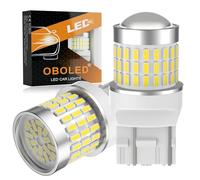 OBOLED W21W T20 LED Bulbs W21/5W 7440 7443 580 992 78SMD for Auto Backup Reverse Light Tail Brake Parking Turn Signal DRL Daytime Running Lights 12V 24V 6500K White 2Pcs