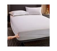 OBONG Fitted Sheet Queen King Small Double 100% Cotton 1 Fitted Sheet Only 20cm Deep Pocket Fitted Bottom Bed Sheets Breathable Ultra Soft For Home Hotel (Color : B, Size : 120x200+20cm)