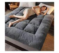 OBONG Sherpa Fleece Mattress Topper Full Queen Ultra Soft Mattress Pad Extra Thick Plush Breathable Bed Topper Down Alternative Overfilled Futon Mattress (Color : J, Size : Super King-180 * 200cm)