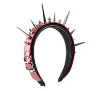 Obotsnoi 1. Punk Rock Rivet Studded PU Hairband Adjustable Anti-Slip Headband For Unisex Concerts Nightlife Halloween Costume Accessories Party Headpiece