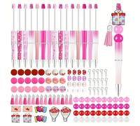Obotsnoi 15pcs Valentines's Day Beadable Pens Craft With Bead Pendants For Crafting School Office Supply And Gift Making School Supply