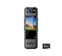 Obotsnoi 180°Rotating Lens Body Camera 120°Wide Angles 2K Resolution Builts in Display Screen for Evidence Collection Portable Wearable Camera