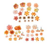 Obotsnoi 28/49Pcs Artificial Flower 4-10cm Realistic Flower Buds For Wedding Bouquets Baby Showers Decoration Hair Accessories Handmade Silk Rose Set