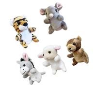 Obotsnoi 5PCS Interactive Cartoon Animal Finger Puppet Plush Figure Toy for Group Game Enhancing Social Skill for Preschooler Plush Finger Puppet for Kids