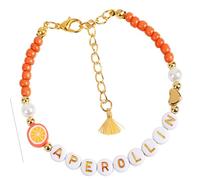 Obotsnoi Adjustable Citrus Junos Slices Bead Bracelets With Letter Charm Summers Party Jewelry Women Golden & White Beaded