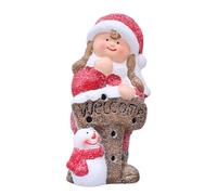 Obotsnoi Artistic Ceramic Holiday Boy Girl Doll With Soft LED Glowing Ideal For Christmas Mantels Tabletop Shelf Decors Ornament Romantics Christmas Ceramic LED Ornament