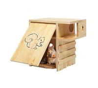 Obotsnoi Authentic Wood Animal Shelter Built From Wood with Removable Roof for Easy Maintenance Spacious Small Home