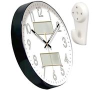 Obotsnoi Auto Illuminated Wall Mounted Clock Quiet Operating Temperature Humidity Display Round Shape Living Room Bedroom Clock