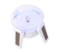 Obotsnoi Blue LED Lighted Whirling Jewelry Display for Retail Shops Using Photovoltaic Panel Technology Battery Propelled Whirling Addition Display
