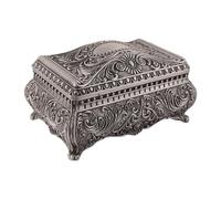 Obotsnoi Bucolic Tin Finish Jewelry Storage Case Ornate Metal Jewelry Holders With Secure Closure Systems Organizers Box Metal Storage Container With Sealed Lid