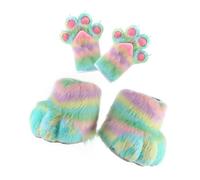 Obotsnoi Cats Wolf Foxes Fursuit Paws Claw Mittens Gloves and Fursuits Feet Paws Claw Shoes boot Animal Fuzzy Slippers Halloween