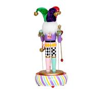 Obotsnoi Classical Wooden Music Box With Clown Nutcrackers Figures Design Decorative Wind Up Melodies Player Musical Ornament Nutcrackers Soldier Puppets Music Box