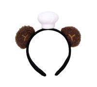 Obotsnoi Comfortable Bear Ears Chefs Hat Headbands For Childrens Costume Parties Soft Plush Hair Accessory Toy Plush Chefs Hairband For Family Photo Props