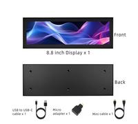 Obotsnoi Compactly 8.8inch Panel Secondary Screen For Computer Case AIDA64 GPU Data HDTV-compatible Input For RPi Compatible Display