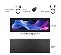 Obotsnoi Compactly 8.8inch Panel Secondary Screen For Computer Case AIDA64 GPU Data HDTV-compatible Input For RPi Compatible Display