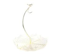 Obotsnoi Contemporary Fruit Basket Bowl Portable Bird Designs Metal Bowl with Integrated Banana Hanger for Dining Area Multipurpose Tray