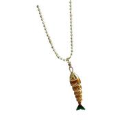 Obotsnoi Contemporary Sea Fish Necklace Pendant Neck Jewelry for Sensitive Skin Comfortable Copper Design Neckchain Copper Fish Jewelry
