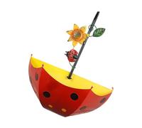 Obotsnoi Creative Umbrella Shape Wall Planter For Garden Balcony Porch With Animal Ornament Iron Hanging Flower Pots Decoration Cottage Window Box