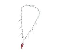 Obotsnoi Crucifix Thorn Pendant Necklace Retro Alloy Chain Unisex Fashion Accessory Vintage Gothic Jewelry