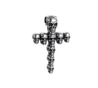 Obotsnoi Dark Styles Skull Crosses Necklace Alloy Gothic Jewelry Unique Skull Jewelry Gift For Halloween And Rock Fashion Adjustable Chain Dark