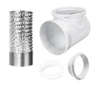 Obotsnoi Dryer Vent Extension Set: 90 Degree Quick-Connect Elbow, Wall Mount & Detachable Hose Assembly Indoor Dryer Vent Set