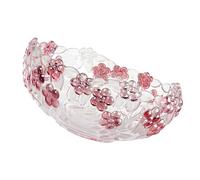 Obotsnoi Elegant Glass Fruit Tray Tea Table Sugar Dish Unique Plums Flower Accent for Home Decors and Party Serving Creative Flower Tray