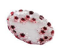 Obotsnoi Elegant Glass Fruit Tray Tea Table Sugar Dish Unique Plums Flower Accent for Home Decors and Party Serving Creative Flower Tray