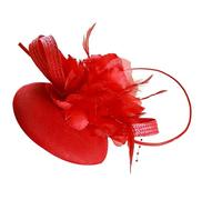 Obotsnoi Feathered Linen Fascinator Hat For Women Theme Event Gathering Costume Accessory Headwear For Theme Banquet Dressingup Costume Headwear