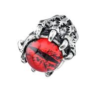 Obotsnoi Festive Wolf Paw Demons Eye Opening Adjustable Rings, Alloy Texture Finger Jewelry for Daily Party Use Dark Themed Rings