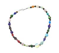 Obotsnoi Handcrafted Millefioris Glass Beaded Necklace Italian Jewelry Accessory For Women Elegant Female Opal Bead Accessories Muranos Glass Millefioris Beaded Jewelry Gift