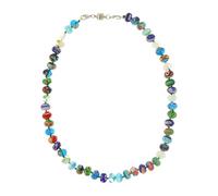 Obotsnoi Handcrafted Millefioris Glass Beaded Necklace Italian Jewelry Accessory For Women Elegant Female Opal Bead Accessories Muranos Glass Millefioris Beaded Jewelry Gift