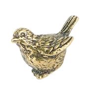Obotsnoi Handcrafted Sparrow Bird Sculpture Solid Brass Antique Look Decorative Accent For Home Office Desk Mantelpiece Ornament Collectible Brass Sparrow Desktop Ornament