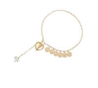 Obotsnoi Heart Coin Chain Necklace Fashion Statement Alloy Jewelry Gift Individualized Alloy Charm Layering Necklace For Women Edgy Love Coin Pendant Accessory