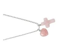 Obotsnoi Heart Crucifix Necklace with Stainless Steel Chain Adjustable Neckchain Accessories for Women Elegant Meet Pendant