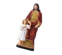 Obotsnoi Holy Father And Son Sculpture Handmade Resins Table Decors Religious Household Spiritual Ornament Religious Resins Figurine