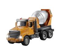 Obotsnoi Inertia Operated Cement Mixer Alloy Cab Design Flashing Lights Engine Sounds ABS Safe Pretend Play Toy For Boys Girls STEM Learning Transport Vehicle