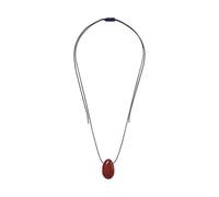 Obotsnoi Length Handcrafted Irregular Stone Pendant Necklace Black Rope Sweater Chain Everyday Wear Jewelry Irregular Stone Necklace