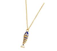 Obotsnoi Minimalist Oil Drip Fishes Pendant Necklace with Adjustable Chain Dainty Neck Chains Everyday Clavicle Chain Jewelry Fishes Pendant Necklace