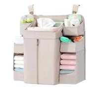 Obotsnoi Multiple Pocket Hanging Storage Organizers For Baby Bed Nursery Organization With Adjustable Straps And Sustainable Fabric Nursery Storage Organizers