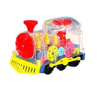 Obotsnoi Musical Light Up Train Toy For Kids Clear Gears Locomotive Educational Crawl Learning For Toddler Hand Skill Transparent Gear Car