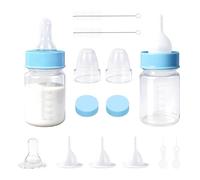 Obotsnoi Pet Feeding Bottle Set with Replaceable Nipples Clear Graduated Feeding Bottles for Kittens Puppy Hamsters Small Animal Food Grade PP Bottle