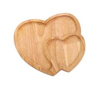 Obotsnoi Practical Heart Shape Serving Tray Rubberwood Texture Suitable for Dessert Fruit Display User Friendly Easy to Clean Multipurpose Tray